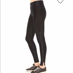 Terez Side Grommet Tape Leggings in Black - size S